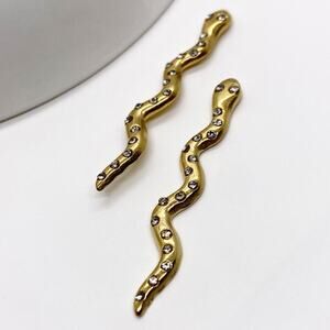 NEW Gold Snake Drop Earrings